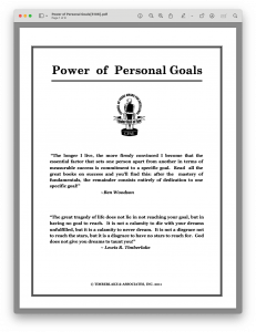 Power of Personal Goals Lesson Plan cover